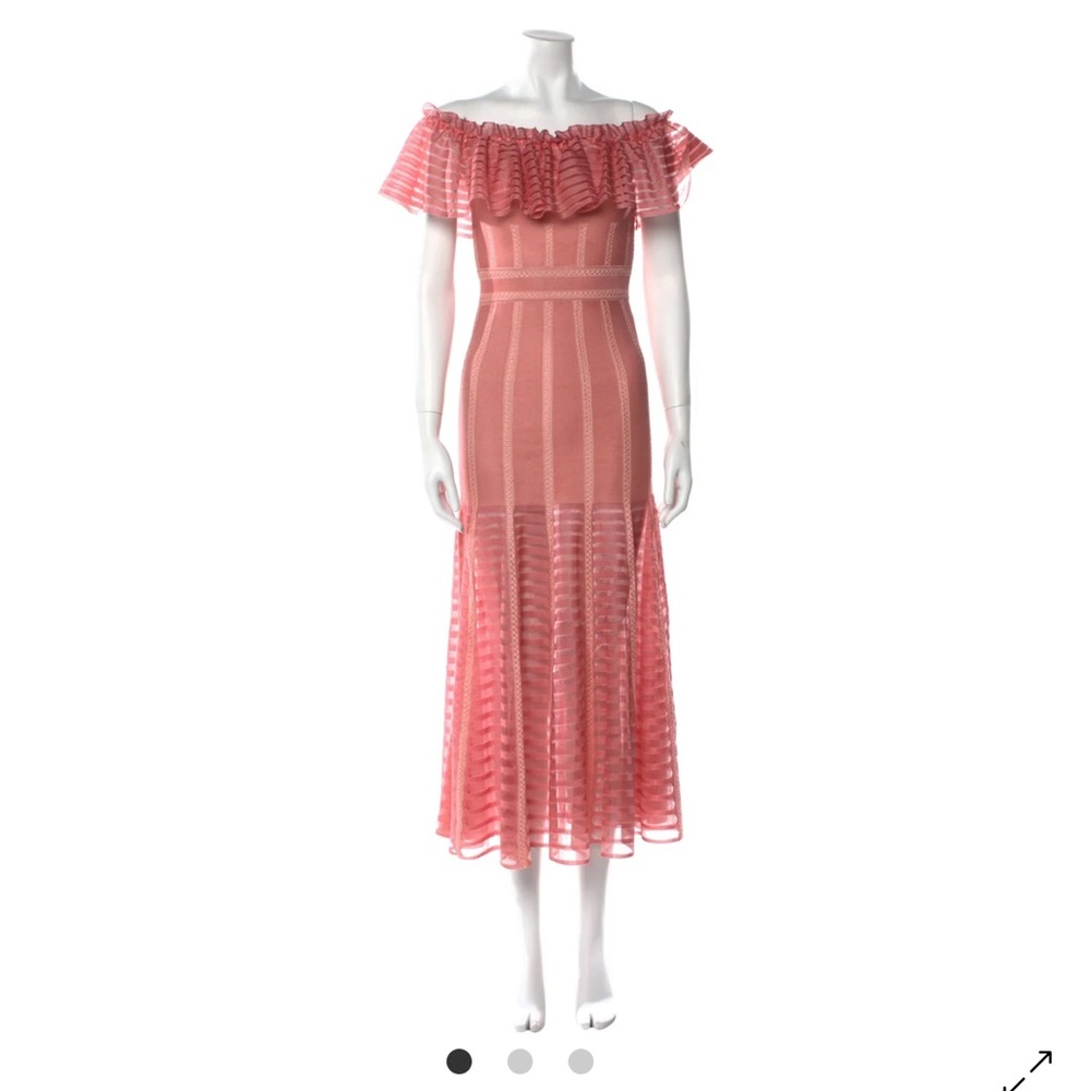 Alexander McQueen Pink Ruffle Midi Dress